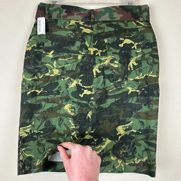 Mesmerize Camo & Floral Jean Pencil Skirt - Picture 5 of 7